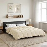vidaXL Duvet d'été simple Matelassé Crème 220 x 260 cm Microfibre