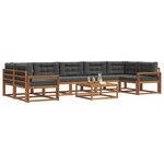 vidaXL Ensemble de canapés d'extérieur 8 Pièces Naturel et Anthracite
