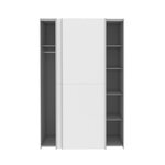 Armoire 2 portes coulissantes - Blanc mat - L 120 x P 61,2 x H 190,5 cm - OZZULA