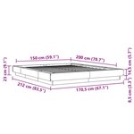 vidaXL Cadre de lit avec lumières LED chêne marron 150x200 cm