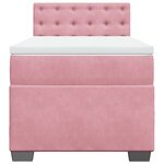 vidaXL Sommier à lattes de lit avec matelas Rose 90x200 cm Velours