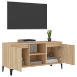 vidaXL Meuble TV avec pieds en métal Chêne sonoma 103 5x35x50 cm