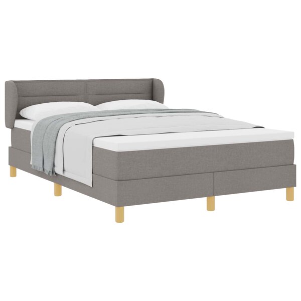 vidaXL Lit à ressorts avec matelas Taupe 140 x 200 cm tissu