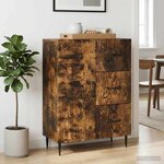 vidaXL Buffet Chêne fumé 66 x 34 5 x 89 5 cm Bois d'ingénierie