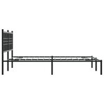 vidaXL Cadre de lit métal avec tête de lit noir 135x190 cm