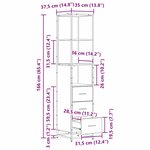 vidaXL Cabinet de salle de bain Bois ancien 35 x 37.5 x 166 cm