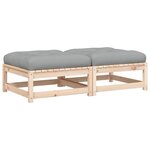 vidaXL Repose-pieds de jardin avec coussins 2 Pièces bois de pin massif