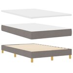 vidaXL Lit Box Spring avec Matelas & LED Taupe 120x200 cm Tissu