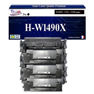 T3AZUR -3x Toners compatibles avec HP W1490X (149X) pour HP LaserJet Pro 4002d  4002dn  4002dw