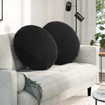 vidaXL Coussins de siège 2 Pièces Noir Ø80 x 29 cm Velours