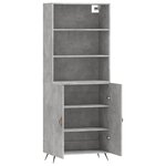 vidaXL Buffet haut Gris béton 69 5x34x180 cm Bois d'ingénierie