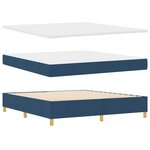 vidaXL Lit à ressorts avec matelas Bleu 180 x 200 cm tissu