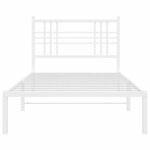vidaXL Cadre de lit métal avec tête de lit blanc 107x203 cm