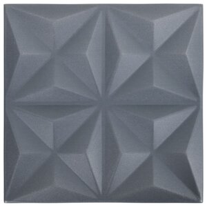 vidaXL Panneaux muraux 3D 12 Pièces 50x50 cm gris origami 3 m²