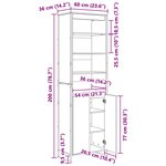 vidaXL Armoires Hautes 2 Pièces Chêne noir 60 x 36 x 300 cm