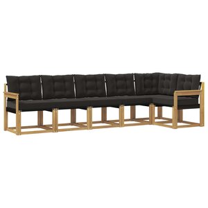 vidaXL Ensemble de canapés d'extérieur 6 pc Blanc et noir