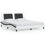 vidaXL Cadre de lit sans matelas blanc et noir 180x200 cm similicuir