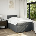 vidaXL Sommier à lattes de lit avec matelas gris foncé 120x190cm tissu