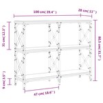 vidaXL Table console chêne fumé 100x28x80 5 cm bois d'ingénierie