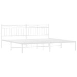 vidaXL Cadre de lit métal sans matelas et tête de lit blanc 200x200 cm