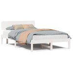 vidaXL Cadre de Lit avec Headboard Blanc 120x190 cm Bois de pin massif