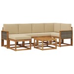 vidaXL Ensemble de canapés d'extérieur 7 pc Naturel et Beige