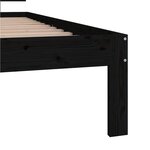 vidaXL Cadre de lit Noir Bois de pin massif 90x200 cm