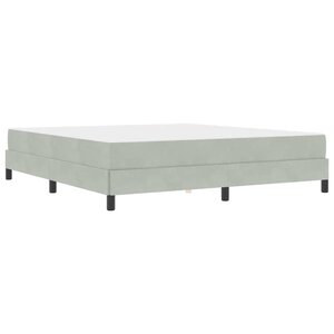 vidaXL Lit à ressorts avec matelas Gris clair 180 x 200 cm tissu
