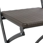 vidaXL Chaise de bar pliable 2Pièces PEHD et acier Marron Aspect de rotin