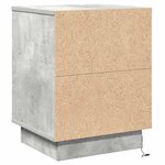 vidaXL Meuble de chevet avec éclairage LED Béton gris 39x34 5x50 cm