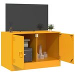 vidaXL Meuble TV jaune moutarde 67x39x44 cm acier