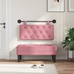 vidaXL Tête de lit suspendue Avec lumière LED Rose Velours