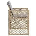 vidaXL Chaises de jardin avec coussins lot de 4 mélange beige