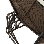 vidaXL Fauteuil relax avec coussin  marron  en poly rotin