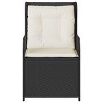 vidaXL Banc de jardin avec coussin 2 Pièces Noir Poly rotin