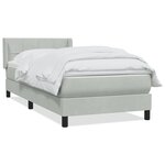 vidaXL Sommier à lattes de lit et matelas gris clair 100x210cm velours