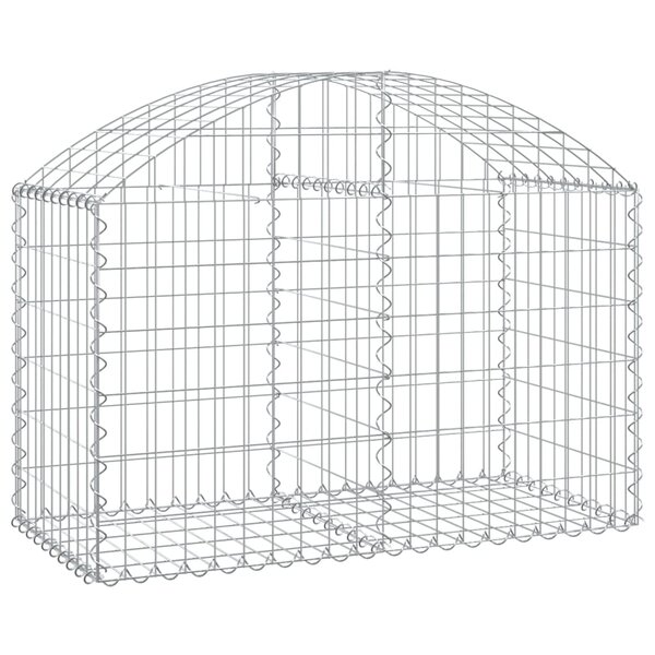vidaXL Panier de gabions arqué 100x50x60/80 cm Fer galvanisé