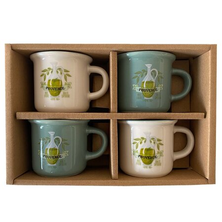 Set expresso 4 tasses colorées - olive