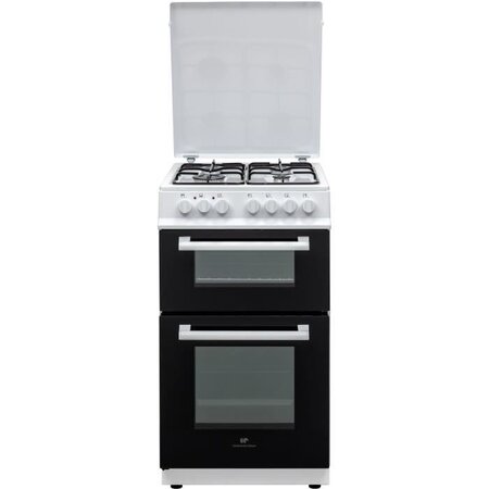 Continental edison cuisiniere 50x60 double fours électrique - 4 feux blanc