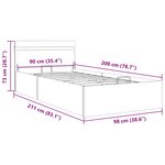 vidaXL Cadre de lit à rangement avec LED Gris Similicuir 90x200 cm