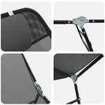 vidaXL Chaises longues pliantes 2 Pièces avec têtière textilène noire