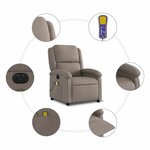 vidaXL Fauteuil de massage inclinable électrique Taupe Tissu