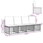 vidaXL Canapé de jardin 4 places sans accoudoir 4 Pièces