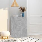 vidaXL Armoire à chaussures Gris béton 60x35x84 cm Bois d'ingénierie