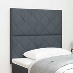 vidaXL Tête de lit Montage mural Géométrique Gris foncé 90 cm Velours