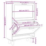 vidaXL Armoire à chaussures Blanc 52x25x80 cm Bois d'ingénierie/rotin