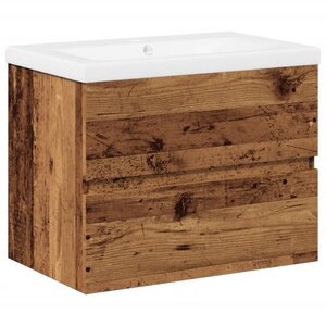 vidaXL Armoire lavabo avec bassin intégré vieux bois