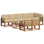 vidaXL Ensemble de canapés d'extérieur 9 Pièces Naturel et Beige