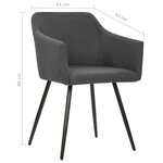 vidaXL Chaises à manger lot de 2 gris foncé tissu