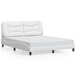 vidaXL Cadre de lit avec tête de lit Blanc 160x200 cm Similicuir